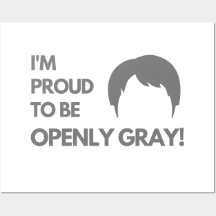 Proud to be Openly Gray Funny Saying Posters and Art